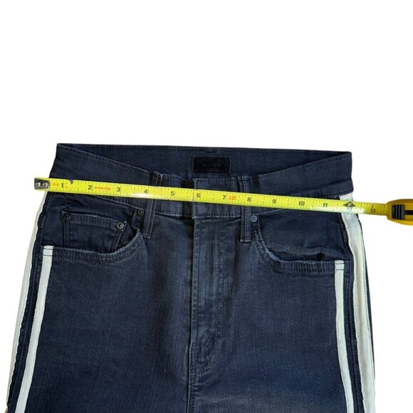 MOTHER Insider Crop Step Fray Guilty Racer Black Womens Sz 24 - Picture 3 of 6